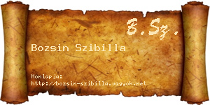 Bozsin Szibilla névjegykártya